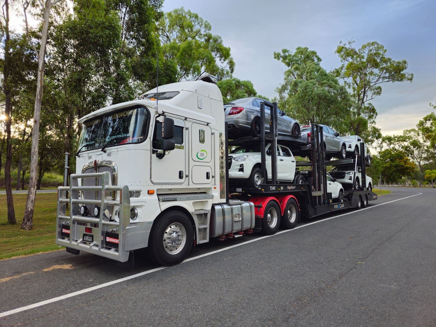 Car carrier truck transporting vehicles